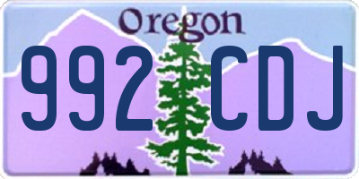 OR license plate 992CDJ