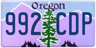 OR license plate 992CDP
