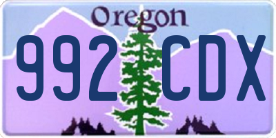 OR license plate 992CDX