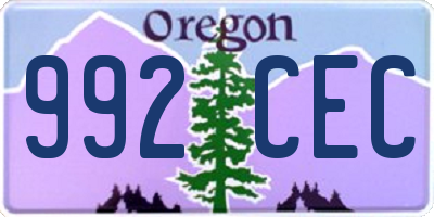 OR license plate 992CEC
