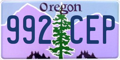 OR license plate 992CEP