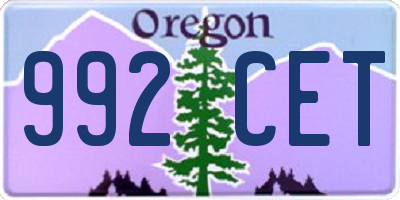 OR license plate 992CET