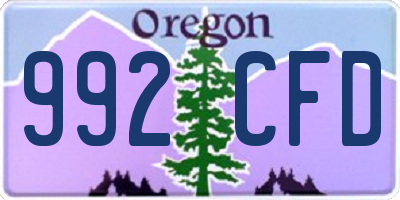 OR license plate 992CFD