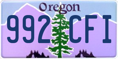 OR license plate 992CFI