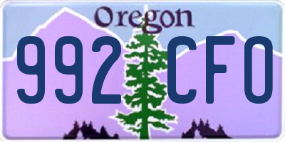 OR license plate 992CFO