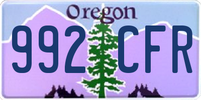 OR license plate 992CFR