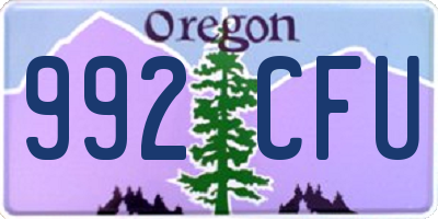 OR license plate 992CFU