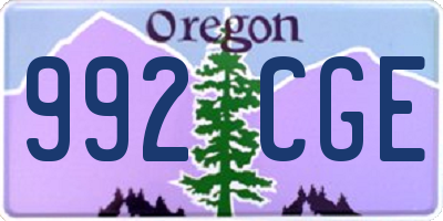 OR license plate 992CGE