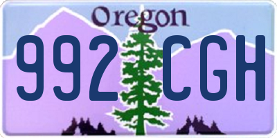 OR license plate 992CGH