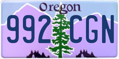 OR license plate 992CGN