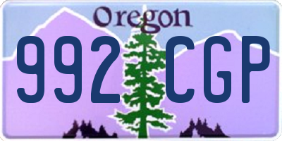 OR license plate 992CGP