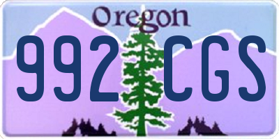 OR license plate 992CGS