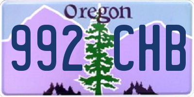 OR license plate 992CHB