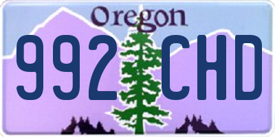 OR license plate 992CHD