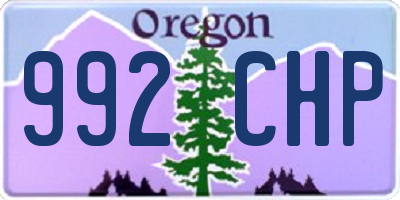 OR license plate 992CHP