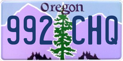 OR license plate 992CHQ