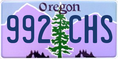 OR license plate 992CHS