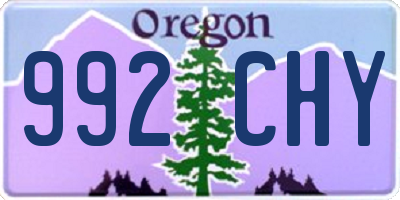 OR license plate 992CHY