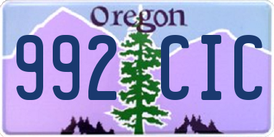 OR license plate 992CIC