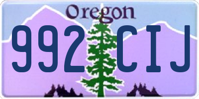 OR license plate 992CIJ