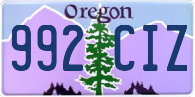 OR license plate 992CIZ