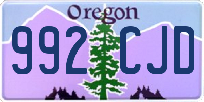 OR license plate 992CJD