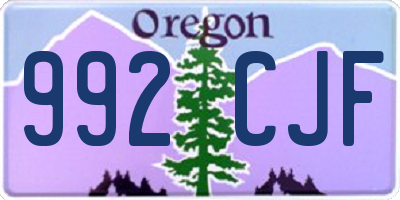 OR license plate 992CJF