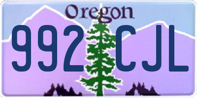 OR license plate 992CJL