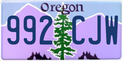 OR license plate 992CJW