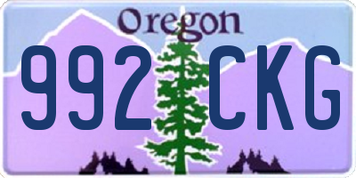 OR license plate 992CKG