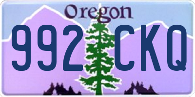 OR license plate 992CKQ