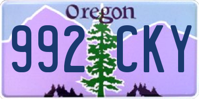 OR license plate 992CKY