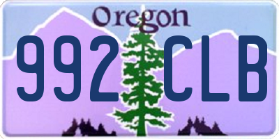 OR license plate 992CLB