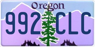 OR license plate 992CLC