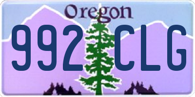 OR license plate 992CLG