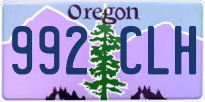 OR license plate 992CLH