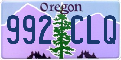 OR license plate 992CLQ