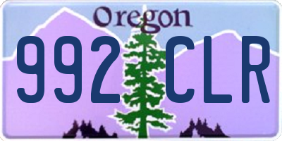 OR license plate 992CLR