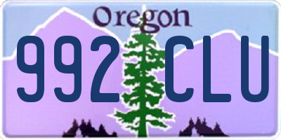 OR license plate 992CLU