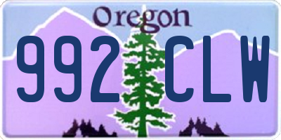 OR license plate 992CLW