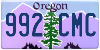 OR license plate 992CMC