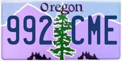 OR license plate 992CME