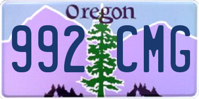 OR license plate 992CMG