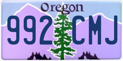 OR license plate 992CMJ