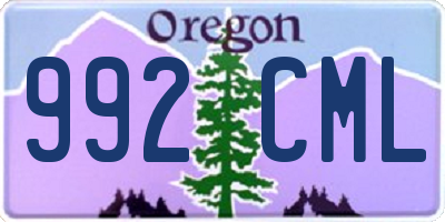 OR license plate 992CML