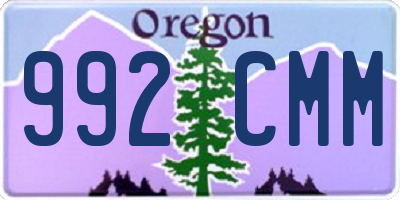 OR license plate 992CMM