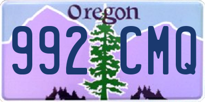 OR license plate 992CMQ
