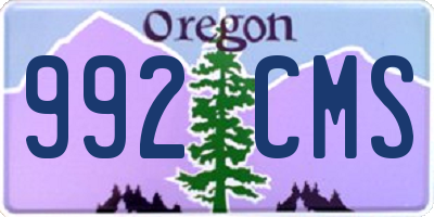 OR license plate 992CMS