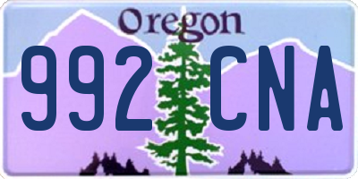 OR license plate 992CNA
