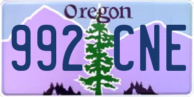 OR license plate 992CNE